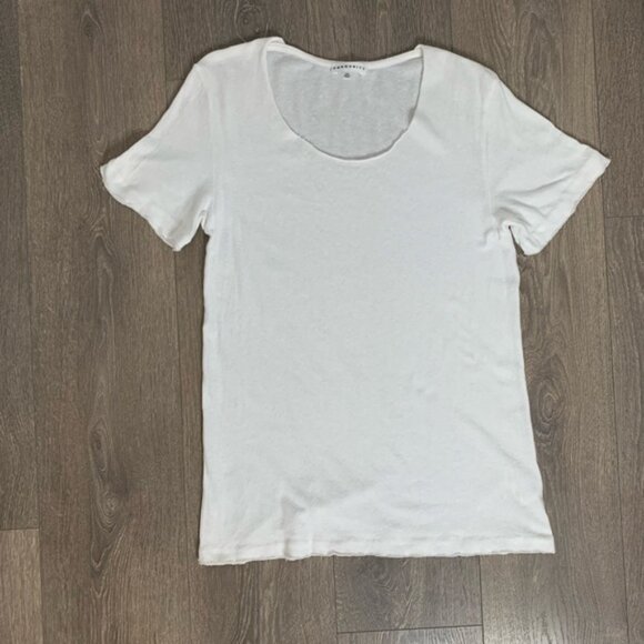 Aritzia Community Cotton T-shirt Tee short sleeve Crewneck Casual Basic White - Picture 3 of 11